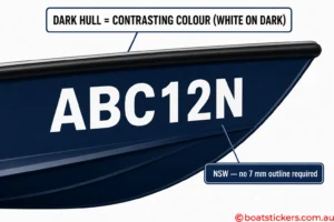 NSW Boat Registration Stickers NSW Regos for Dark Hulls